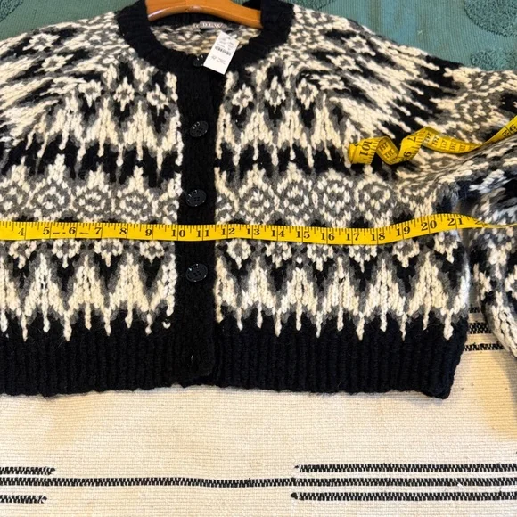 NWT J. Crew Cropped Fair Isle cardigan Med - Picture 9 of 10